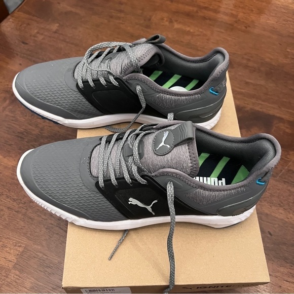 Puma Ignite Elevate Men’s Golf Shoes Gray and Black 9.5 Regular Soft Spikes - Picture 7 of 11